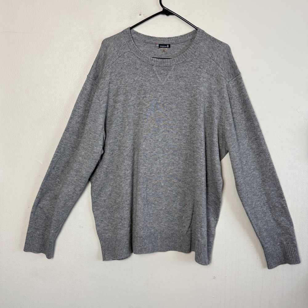 Smartwool MENS Sparwood Merino Wool Blend Crewneck Sweater Gray Size XL